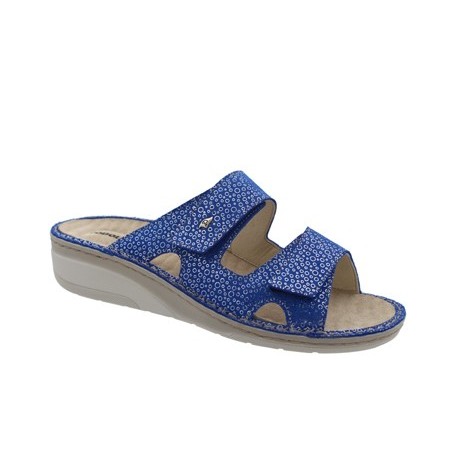 PODOLINE Ciabatte 2 fascie strappi ISORELLA predisposte plantare estraibile COBALTO GLITTER