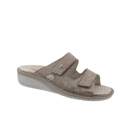 PODOLINE Ciabatte 2 fascie strappi ISORELLA predisposte plantare estraibile TIERRA BEIGE GLITTER