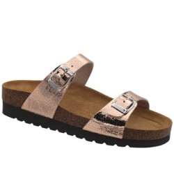 PODOLINE Ciabatte 2 fasce c/fibbia ATESSA plantare anatomico pelle sughero RAME