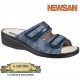 NEWSAN Ciabatte donna 986 predisposta plantare estraibile 2 velcri BLU nappa/stampato