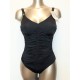 TRIUMPH costume intero senza ferretto TWILIGHT WATWERFALL OP cupD NERO arricciato contenitivo