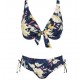 TRIUMPH costume bikini a vela con ferretto BOTANICAL LEAF W02+MIDI coppa C BLU FIORI