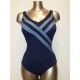 GOLDEN BEACH costume intero taglie forti 380 LIEGI contenitivo BLU senza ferretto coppa C leggermente imbottite Made in Italy