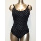 GOLDEN BEACH costume intero taglie forti 402 PALLANZA contenitivo NERO ANELLI LUX senza ferretto coppa C leggermente imbottite M