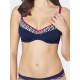 TRIUMPH costume due pezzi con ferretto WAVES OF LIGHT W + SLIP TAI bikini  BLU ONDE FUXIA coppa D