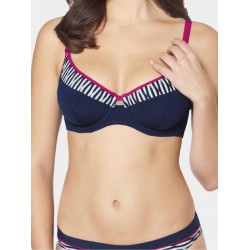 TRIUMPH costume due pezzi con ferretto WAVES OF LIGHT W + SLIP TAI bikini  BLU ONDE FUXIA coppa D