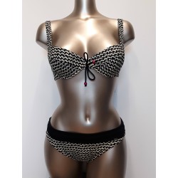 TRIUMPH costume bikini con ferretto MIX & MATCH W+MIDI coppa B OPTICAL NERO/BIANCO