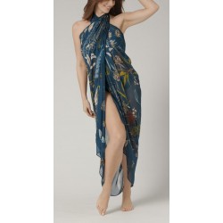 TRIUMPH copricostume BOTANICAL PAREO chiffon leggero FIORITO OTTANIO 180X135cm