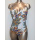 GOLDEN BEACH costume intero imbottito 562 contenitivo BIANCO FANTASIA senza ferretto coppa C Made in Italy EUROSTICK