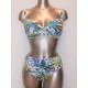 GOLDEN BEACH costume 2 pezzi con ferretto JESSICA drappeggio BIANCO FIORI bikini Made in Italy OKITEX