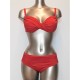 GOLDEN BEACH costume 2 pezzi con ferretto JESSICA drappeggio ROSSO bikini Made in Italy