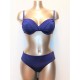 VACANZE ITALIANE costume bikini con ferretto MORA pietre colorate BLU drappeggio