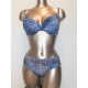 VACANZE ITALIANE costume bikini con ferretto VI8-087 pietre colorate BLU ANIMALIER drappeggio