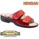 NEWSAN Ciabatte donna 333 plantare estraibile 2 velcri vernice nabuk ROSSO