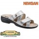 NEWSAN Ciabatte donna 868 plantare estraibile 2 velcri nappa ARGENTO BIANCO