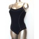 GOLDEN BEACH costume intero 327 NERO RIGATO LUREX AVORIO senza ferretto Made in Italy