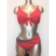 GOLDEN BEACH costume 2 pezzi 184 BERNA Coppa D con ferretto slip maxi ROSSO bikini Made in Italy