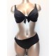 GOLDEN BEACH costume 2 pezzi 2048 BERNA Coppa D con ferretto slip maxi NERO strass bikini Made in Italy