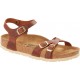 BIRKENSTOCK sandali KUMBA 1021489 pelle naturale COGNAC cinturini incrociati 3 fibbie
