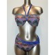 VACANZE ITALIANE costume a fascia imbottito con ferretto ZAFFIRO slip maxi BLUETTE FANTASIA