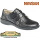 NEWSAN Scarpa uomo 10405 traforata plantare estraibile 2 strappi pelle NERO elastica