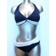 GOLDEN BEACH costume 2 pezzi double face 5A097 BLU BIANCO bikini senza ferretto
