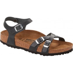 BIRKENSTOCK sandali KUMBA 1021487 pelle naturale NERO BLACK cinturini incrociati 3 fibbie