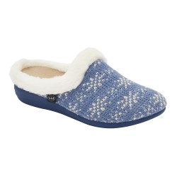 SCHOLL ciabatte pantofole microfibra pelliccia CREAMY DENIM BLU plantare estraibile MemoryCuscion