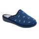 SCHOLL ciabatte pantofole LAUREN caldo tessuto BLU FIORI plantare Memory Cushion