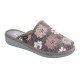 SCHOLL ciabatte pantofole LAUREN caldo tessuto GRIGIO/ROSA FIORI plantare Memory Cushion