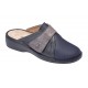 BENEXA ciabatte chiuse pelle/elast 8535 GRIGIO/BLU strappo calzata ampia plantare estraibile predisposte