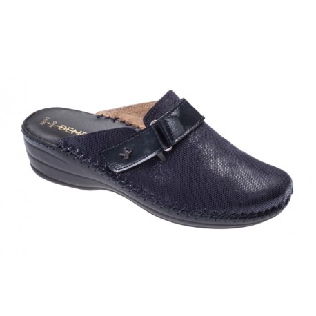 BENEXA ciabatte chiuse pelle strappo 8478 PUNTO BLU sottopiede plantare imbottito morbido