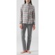 RAGNO Tuta Pigiama DF10N7 aperto con bottoni collo alto flanella cotone GRIGIO TARTAN