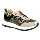 LOREN scarpe sneaker ortopediche lacci C4010 plantare estraibile NAPPA/ANIMALIER TAUPE7BRONZO/NERO
