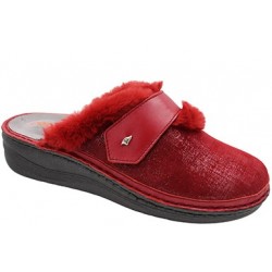 PODOLINE Ciabatte automodellanti pelliccia FOLLINA plantare estraibile ROSSO strappo