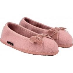 HAFLINGER pantofole ballerina MARINA FIOCCO ROSA 623322 lana cotta fiocco rosa antico