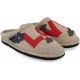 HAFLINGER pantofole FLAIR LOVE BEIGE 313096 plantare lana cotta antiscivolo