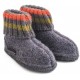 HAFLINGER pantofole bambino unisex PAUL 63105104 ANTHRAZIT lana cotta GRIGIO 