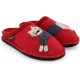 HAFLINGER pantofole FLAIR CUCHO GATTO ROSSO 313080 plantare lana cotta antiscivolo