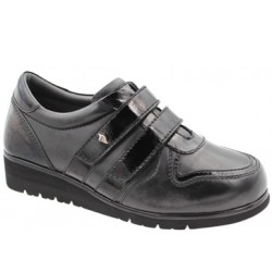 PODOLINE Scarpe FORCE predisposte plantare estraibile 2strappi pelle NERO