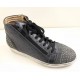 LOREN sneaker alta alla caviglia con due zip laterali e lacci C3762 NAPPA/ASFALTO plantare estraibile