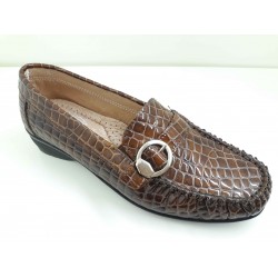 LOREN morbido mocassino K3866 stampato COCCO/ PELLE/CUOIO/ VERNICE plantare estraibile