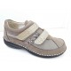 LOREN scarpa donna estiva velcro M2642 NABUK/RETE/STRETCH/TORTORA plantare estraibile