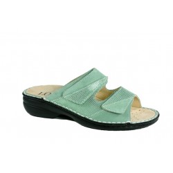 LOREN ciabatte donna pelle 2 strappi M2981 predisposta plantare estraibile MENTA