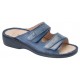 BENEXA Ciabatte 2 fasce strappi 4726 predisposte plantare estraibile BLU JEANS pelle