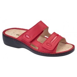 BENEXA Ciabatte 2 fasce strappi 5924 predisposte plantare estraibile ROSSO pelle