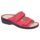BENEXA Ciabatte 2 fasce strappi 8294 predisposte plantare estraibile pelle ROSSO POIS CORALLO 