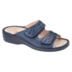 BENEXA Ciabatte 2 fasce strappi 8294 predisposte plantare estraibile pelle BLU