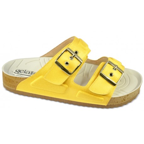 GELATTTO ciabatte plantare gel WOODSTOCK 2.0 SOP 2 fasce strappi GIALLO DESERTO morbidissime
