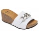 Dr SCHOLL ciabatte zatteroni sandali eleganti RAVELLO ZEPPA 1 fascia CATENA BIANCO plantare BioPrint